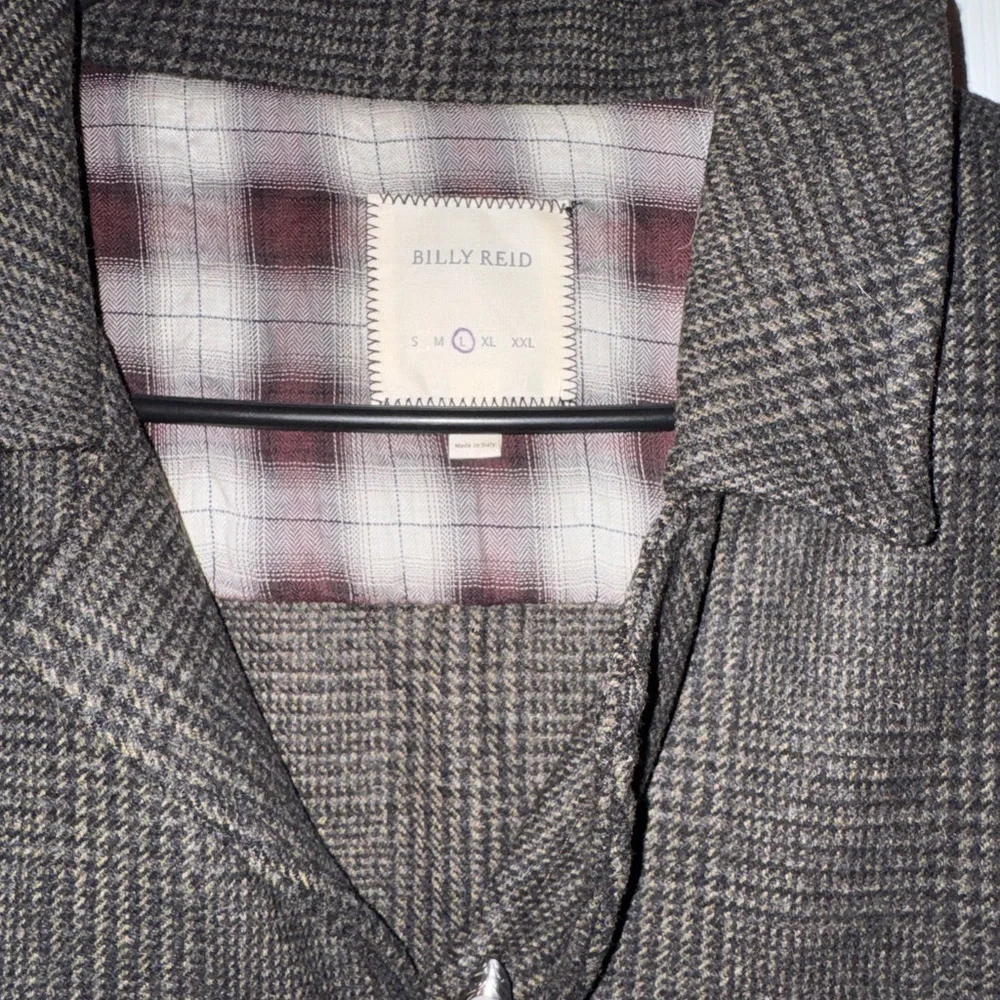NWT Billy Reid Made in Italy Wool Plaid Shirt Jacket Size L